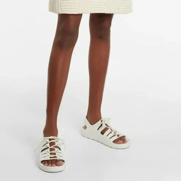 Bottega Veneta Women's White Jelly Lace Up Sandals Size 39 EU (MSRP $490) - Picture 2 of 10